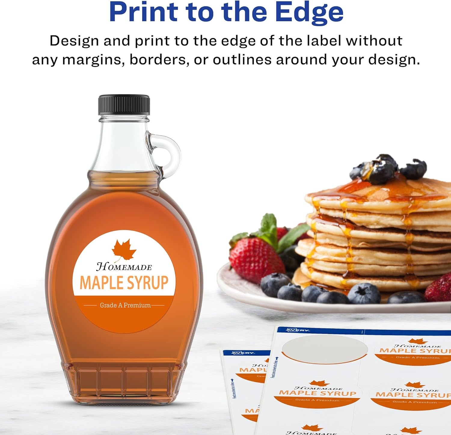 image:imageAvery Printable Durable White Round Labels Sure Feed Technology 25 Diameter PrinttotheEdge Waterproof Labels Laser amp PigmentBased Inkjet Compatible 90 Total900 labels