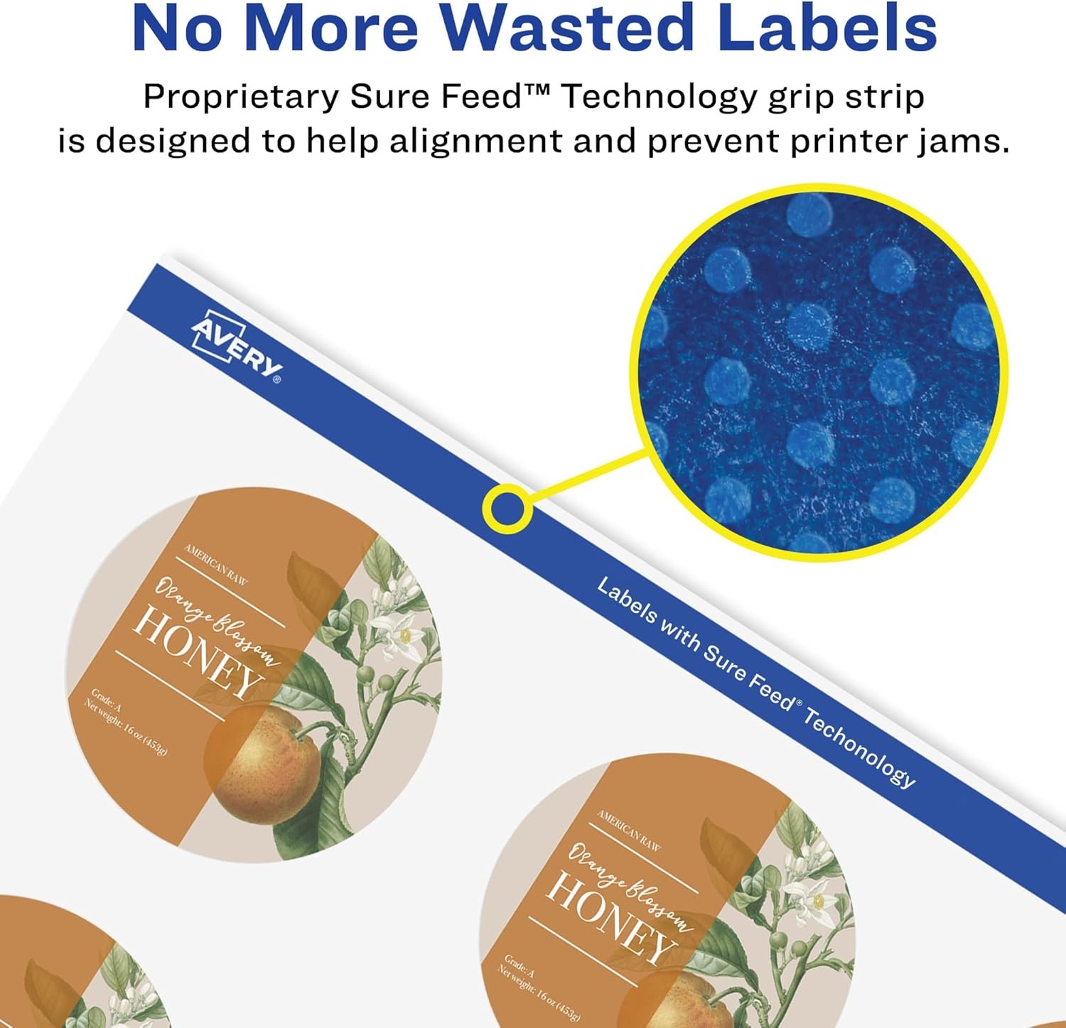 image:imageAvery Printable Durable White Round Labels Sure Feed Technology 3 Diameter PrinttotheEdge Waterproof Labels Laser amp PigmentBased Inkjet Compatible 150 Total300 labels