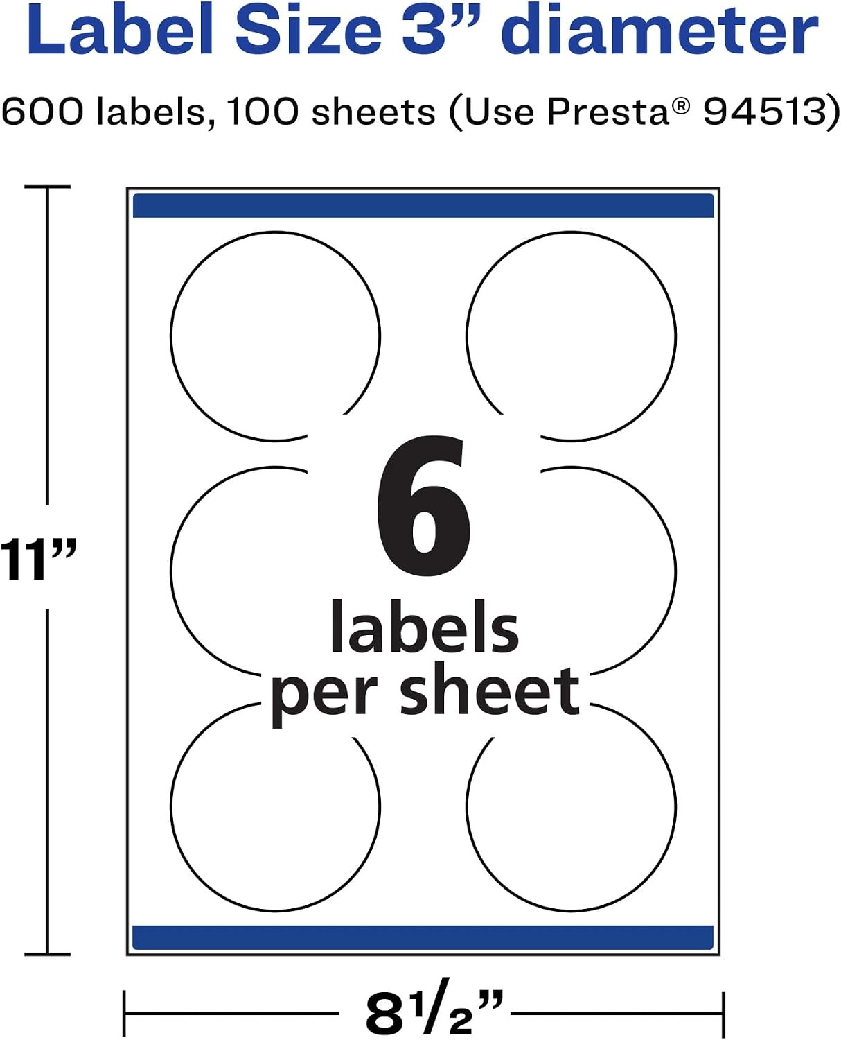 image:imageAvery Printable Durable White Round Labels Sure Feed Technology 3 Diameter PrinttotheEdge Waterproof Labels Laser amp PigmentBased Inkjet Compatible 150 Total600 labels