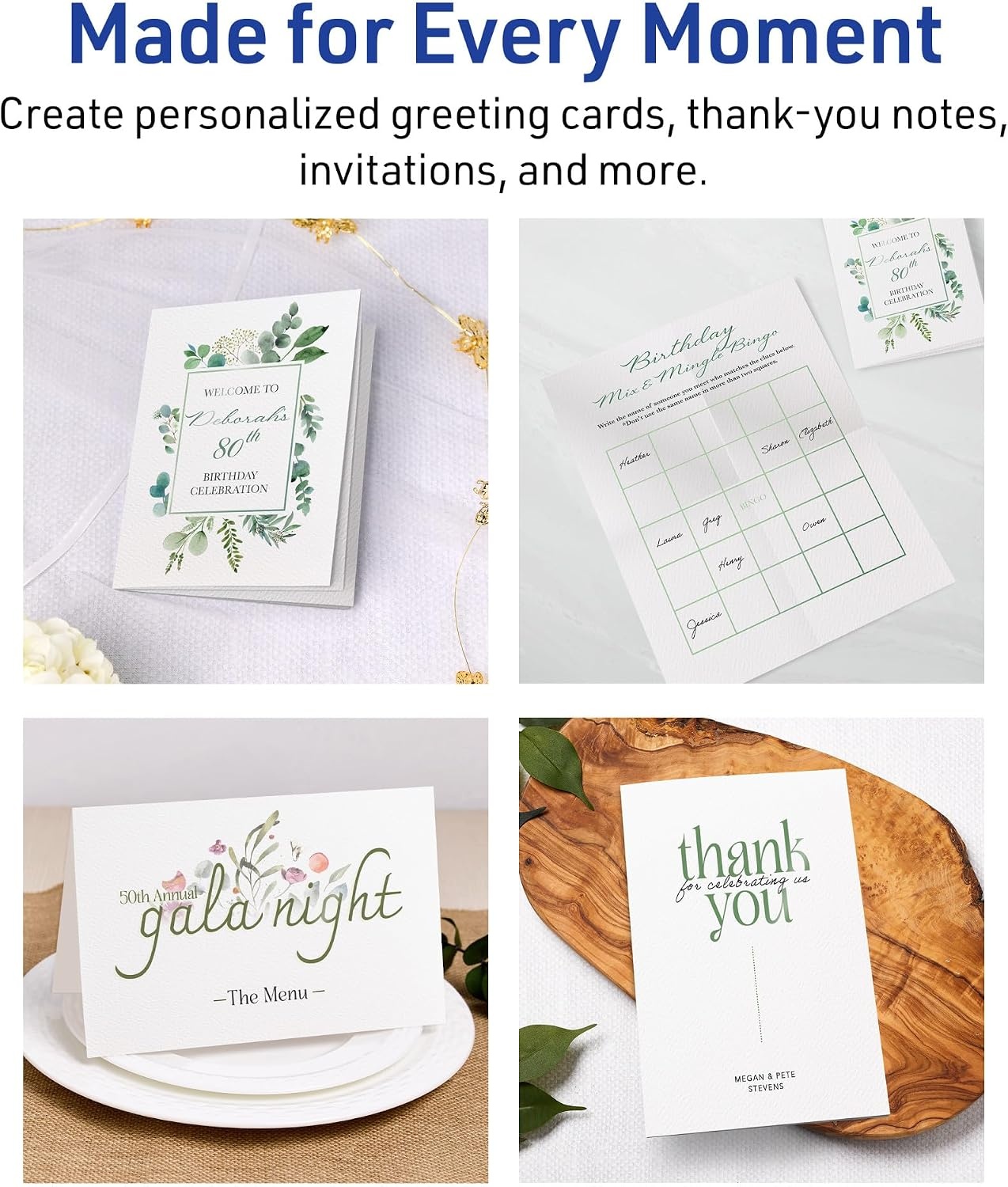 image:imageAvery Printable Note Cards Envelopes Included 425 x 55 Textured White Laser amp Inkjet Compatible 50 Blank Cards per Pack Great for Product Branding Marketing and More 2 Packs of 58130