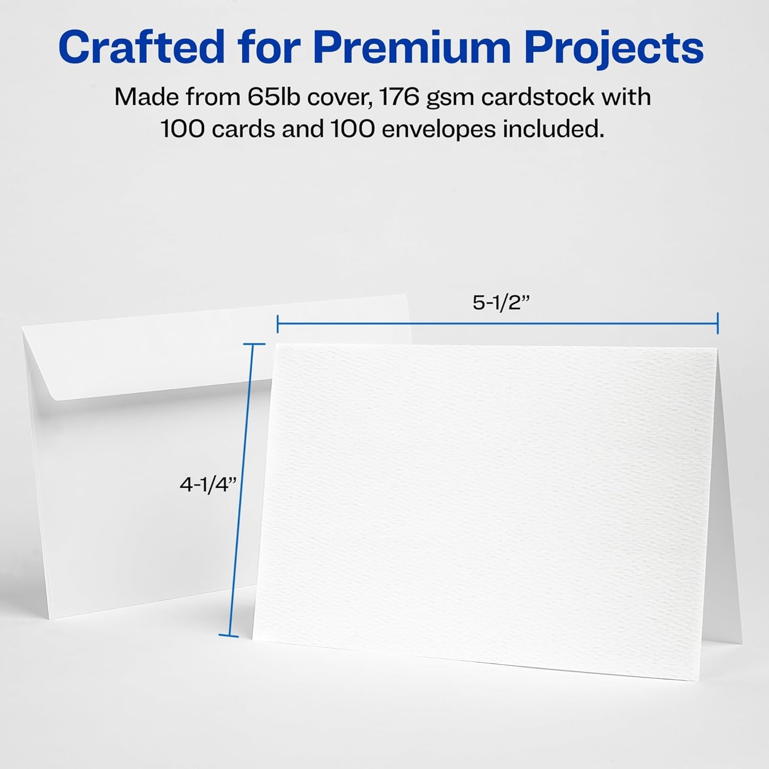 image:imageAvery Printable Note Cards Envelopes Included 425 x 55 Textured White Laser amp Inkjet Compatible 50 Blank Cards per Pack Great for Product Branding Marketing and More 2 Packs of 58130