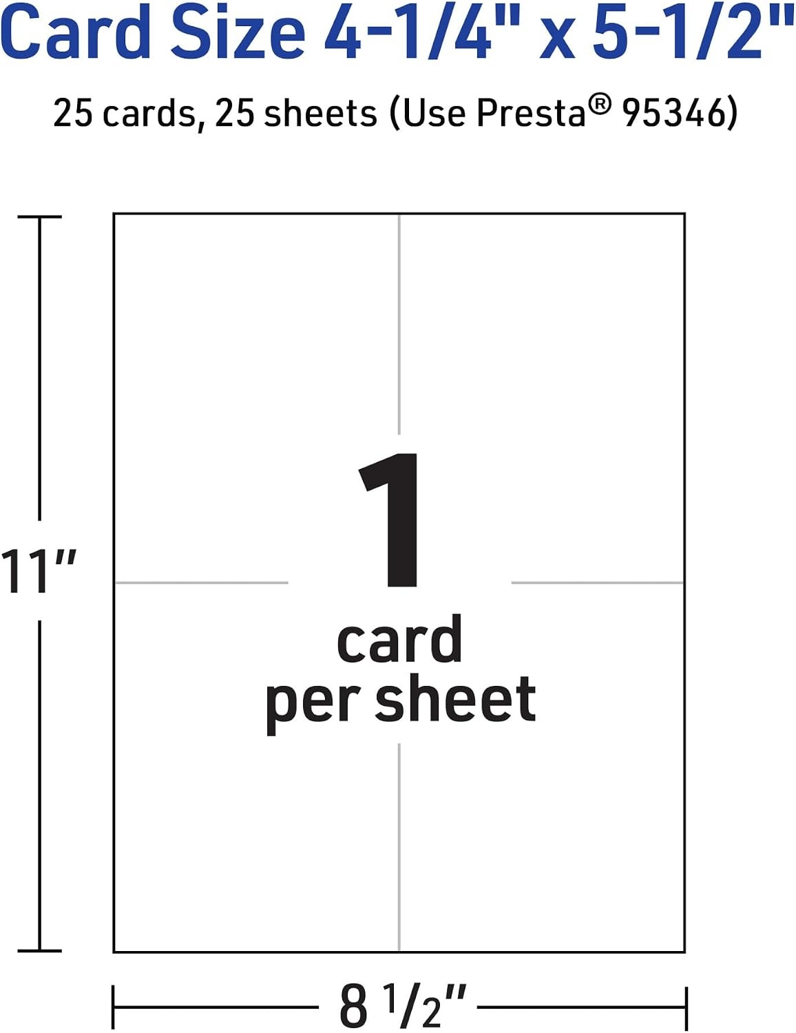 image:imageAvery Printable Rectangle Quarter Fold Greeting Cards 425 x 55 Glossy White Cardstock LaserInkjet 25 Total Great for Thank You Cards Event Invitations and More25 cards