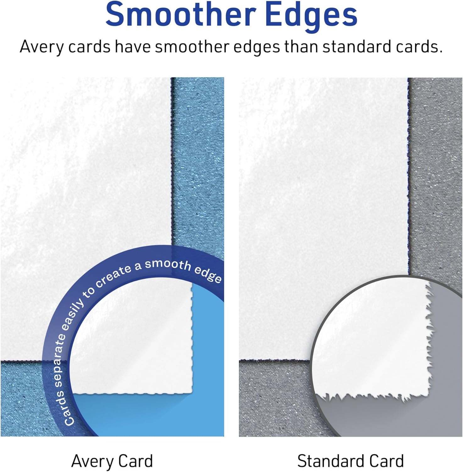 image:imageAvery Printable Rectangle Quarter Fold Greeting Cards 425 x 55 Glossy White Cardstock LaserInkjet 25 Total Great for Thank You Cards Event Invitations and More50 cards