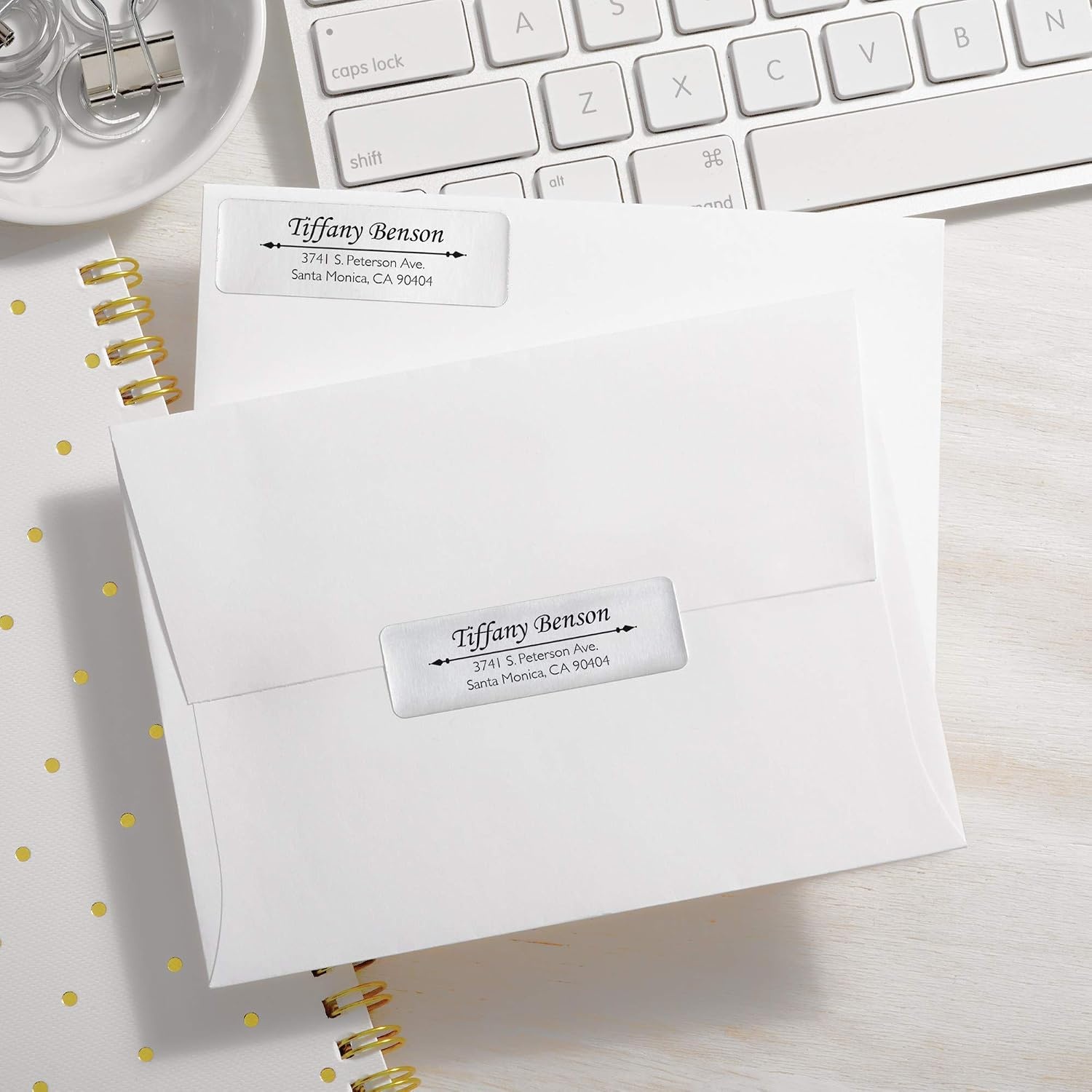 image:imageAvery Printable Return Address Labels 075 x 225 Silver Foil 300 Blank Mailing Labels 08986300 Labels Pack of 5