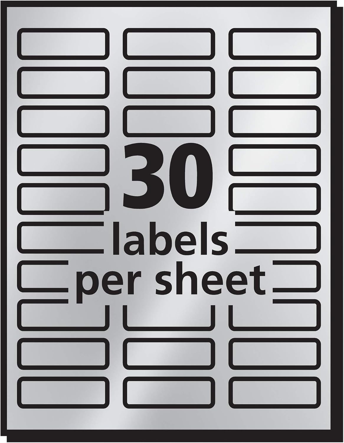 image:imageAvery Printable Return Address Labels 075 x 225 Silver Foil 300 Blank Mailing Labels 08986300 Labels Pack of 5