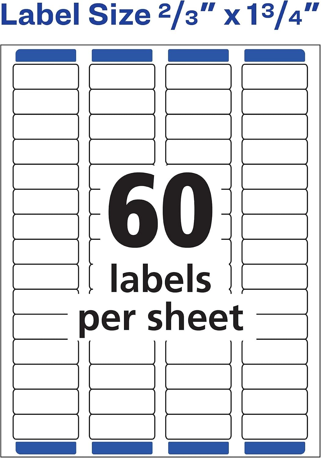 image:imageAvery Printable Return Address Labels with Sure Feed 05 x 175 White 6000 Blank Mailing Labels 0515523 x 134