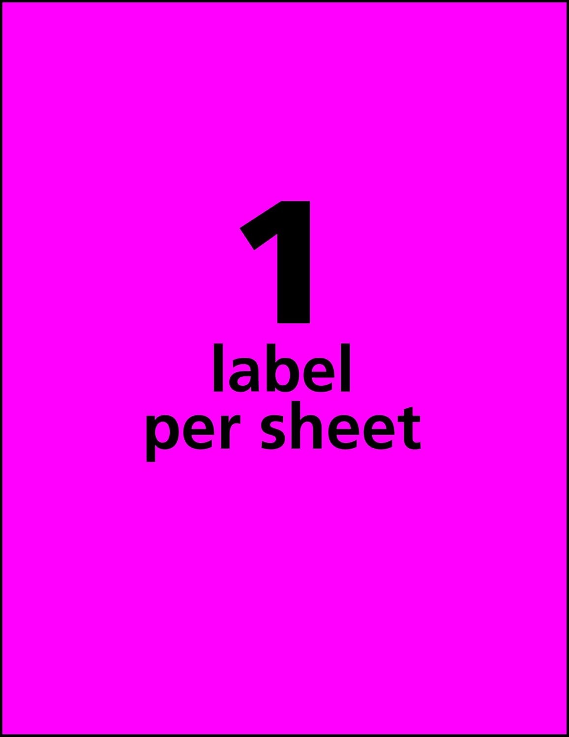 image:imageAvery Printable Shipping Labels 812 x 11 Assorted Neon Colors Magenta Green and Yellow Laser amp Inkjet Compatible 15 Blank Labels Total 5975Assorted