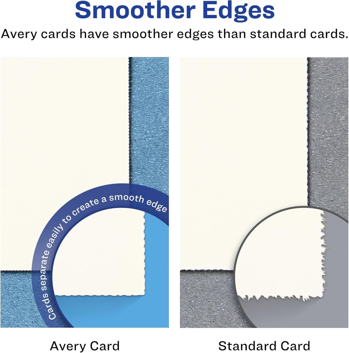 image:imageAvery Printable Square Cards Sure Feed Technology 2 x 2 Matte White Cardstock PrinttotheEdge LaserInkjet Cards 120 TotalIvory