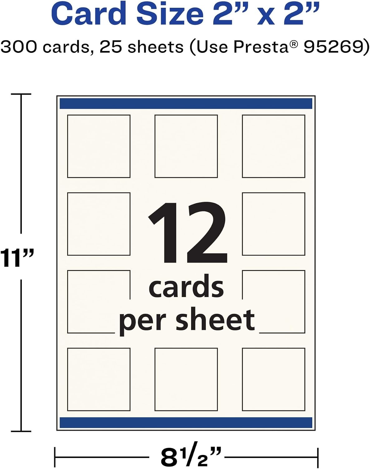 image:imageAvery Printable Square Cards Sure Feed Technology 2 x 2 Matte White Cardstock PrinttotheEdge LaserInkjet Cards 120 TotalIvory