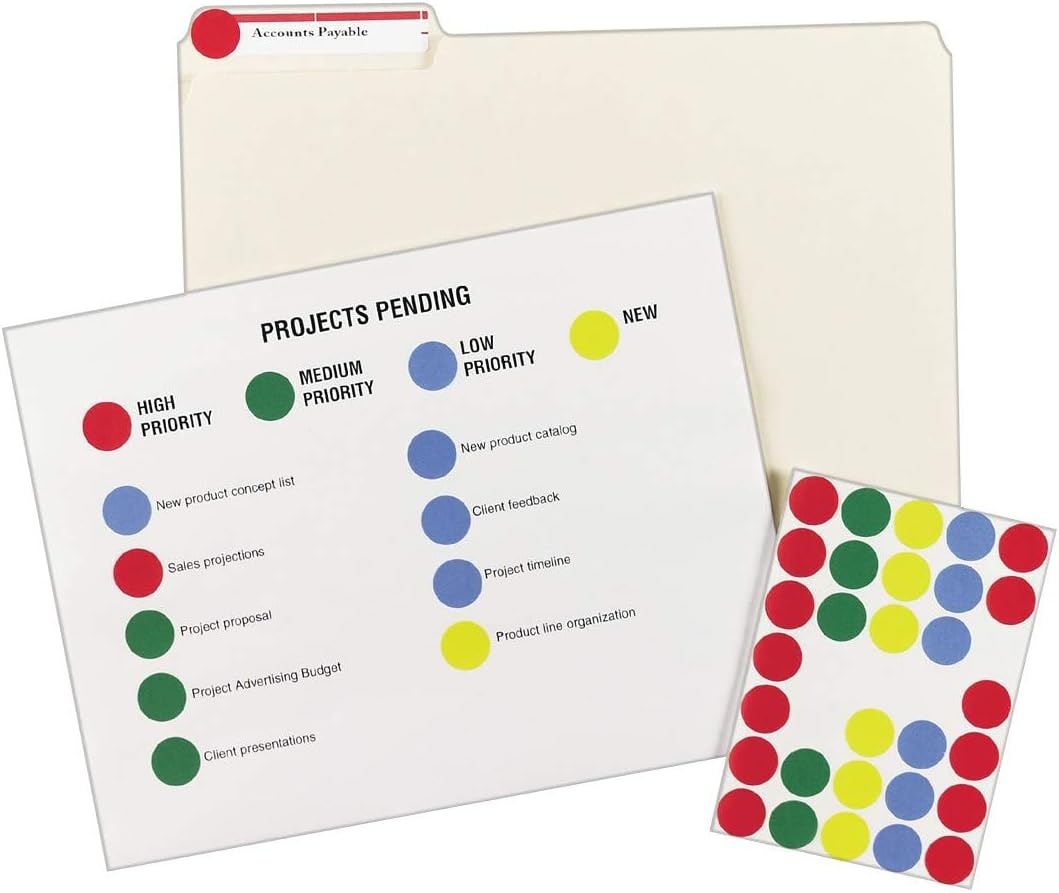 image:imageAvery Removable ColorCoding Labels Removable Adhesive Assorted Colors 34 Diameter 1008 Labels 547234 Diameter Pack of 2