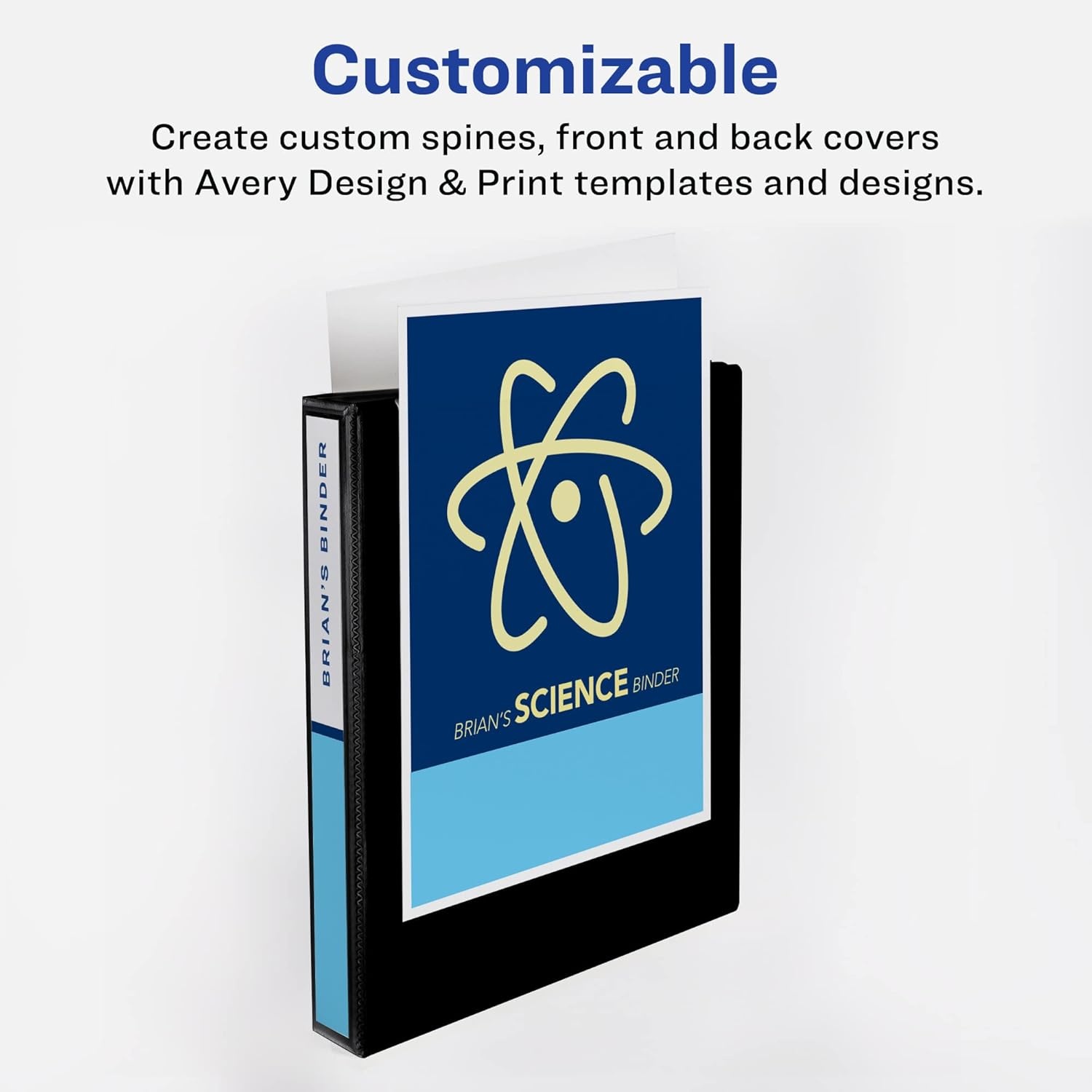 image:imageAvery Standard View 3 Ring Binder 1 Round Rings 175Sheet Capacity 14 Inch Wide Spine 1 White Binder Ideal for Lightweight Organization and Occasional Referencing 0571115