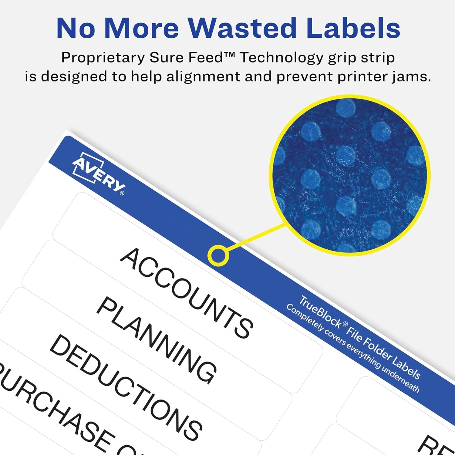 image:imageAvery TrueBlock Extra Large File Folder Labels 1516 x 3716 450 Printable Labels Assorted Colors 50261516 x 3716 in