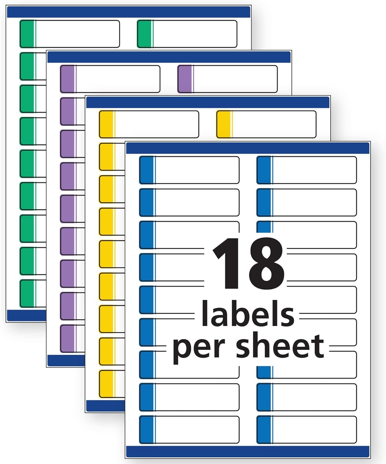 image:imageAvery TrueBlock Extra Large File Folder Labels 1516 x 3716 450 Printable Labels Assorted Colors 50261516 x 3716 in