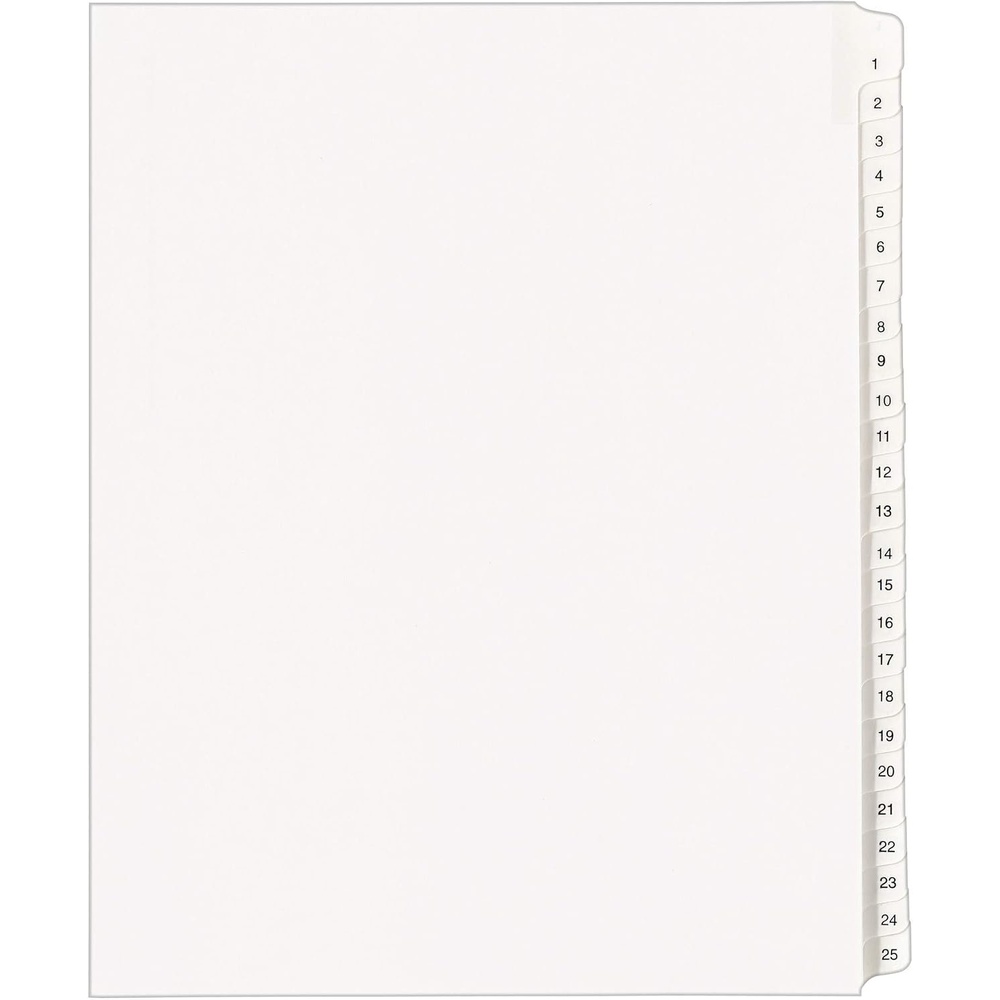 image:imageAvery 125 Legal Exhibit Dividers for 3 Ring Binders 25Tab Sets Allstate Style 1 Binder Divider Set 0170125 Tabs per Set