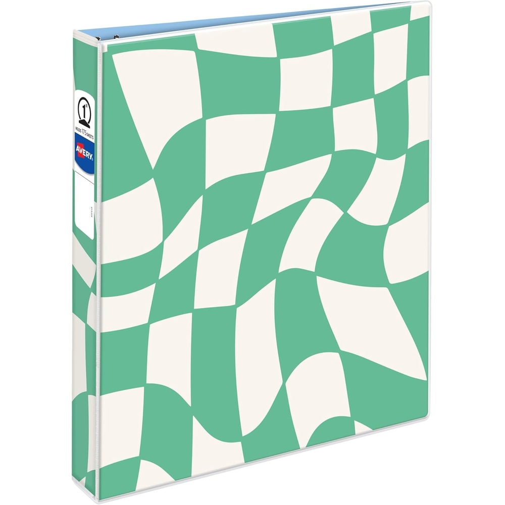 image:imageAvery 3 Ring Binder 1 Inch Round Rings Retro Collection Groovy Checks 268030