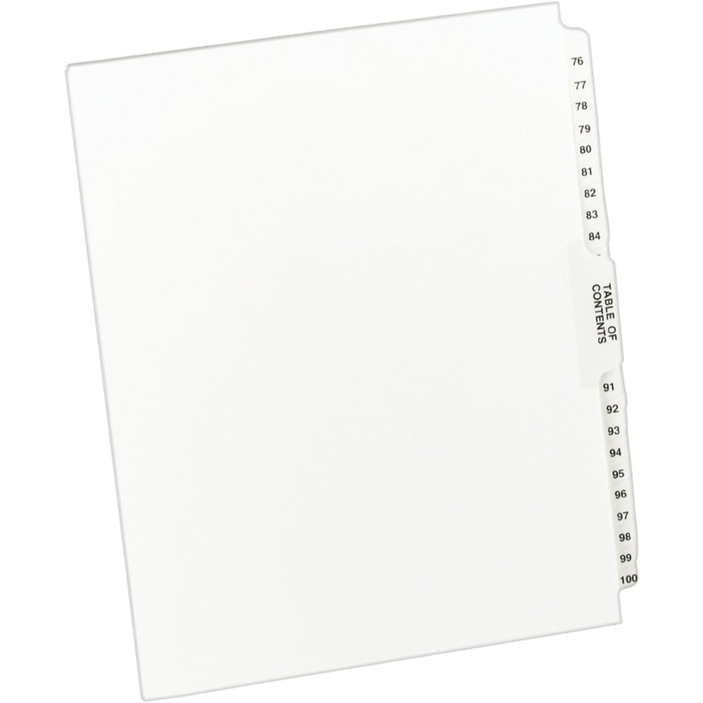 image:imageAvery AveryStyle Legal Side Tab Dividers 26Tab 76100 Letter Size White 25 per Set 11397One Size