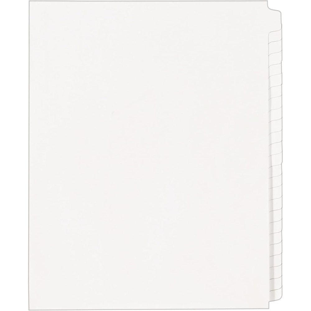 image:imageAvery Blank Tab Legal Exhibit Binder Dividers White Unlaminated Tabs LetterSize Standard Collated 25Tab Set 119591 Set