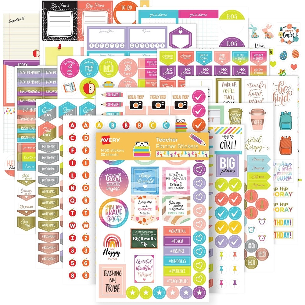 image:imageAvery Budget Planner Stickers Pack 30 Sticker Sheets 1230 Total Expense Tracker and Finance Planners Journals or Calendars 6788Teacher Pack
