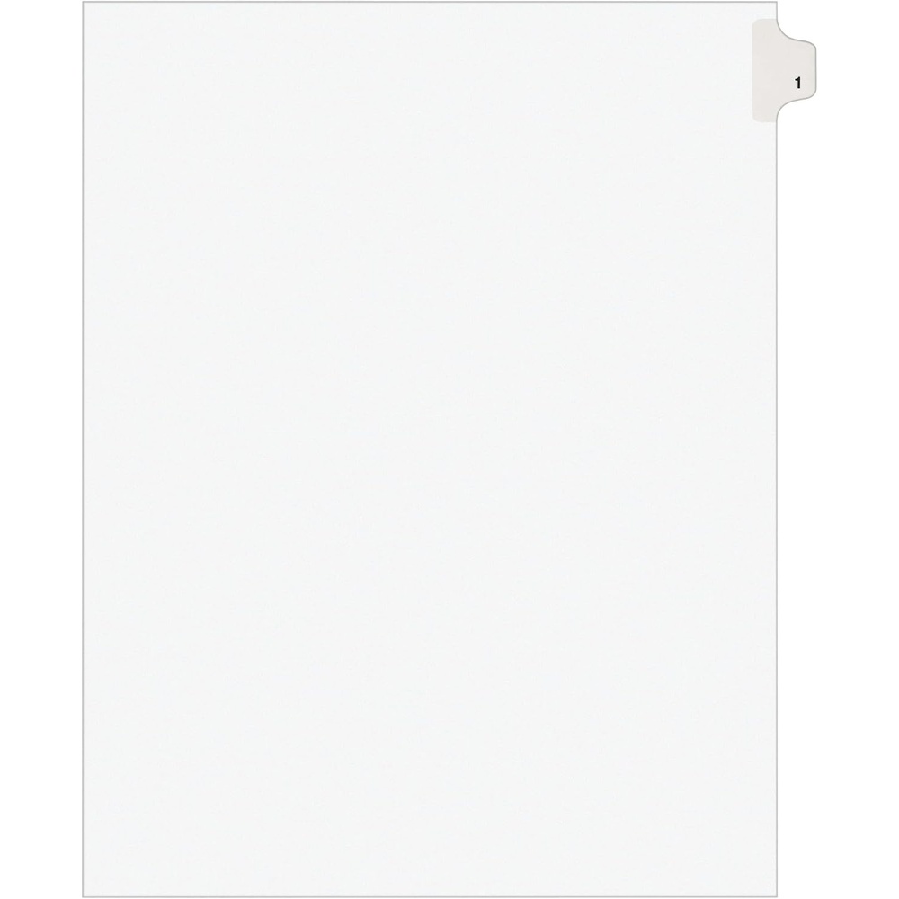 image:imageAvery Individual Legal Exhibit Dividers Avery Style 1 Side Tab 85 x 11 inches Pack of 25 11911One Size
