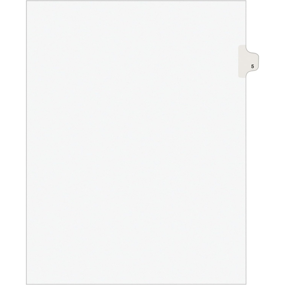 image:imageAvery Individual Legal Exhibit Dividers Avery Style 5 Side Tab 85 x 11 inches Pack of 25 11915