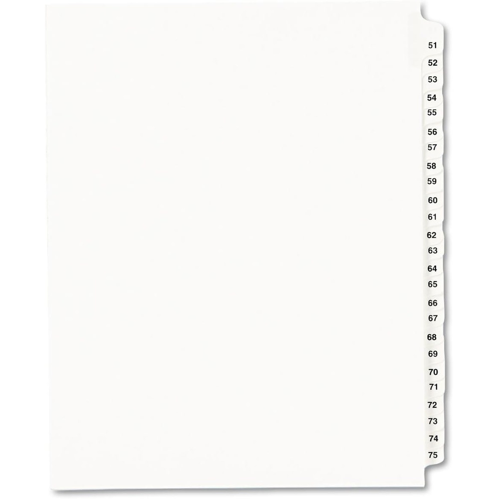 image:imageAvery Legal Exhibit Binder Dividers Preprinted 5175 Side Tabs Unpunched Letter Size 1 Collated Set 4 Sets per Pack 013321 Set