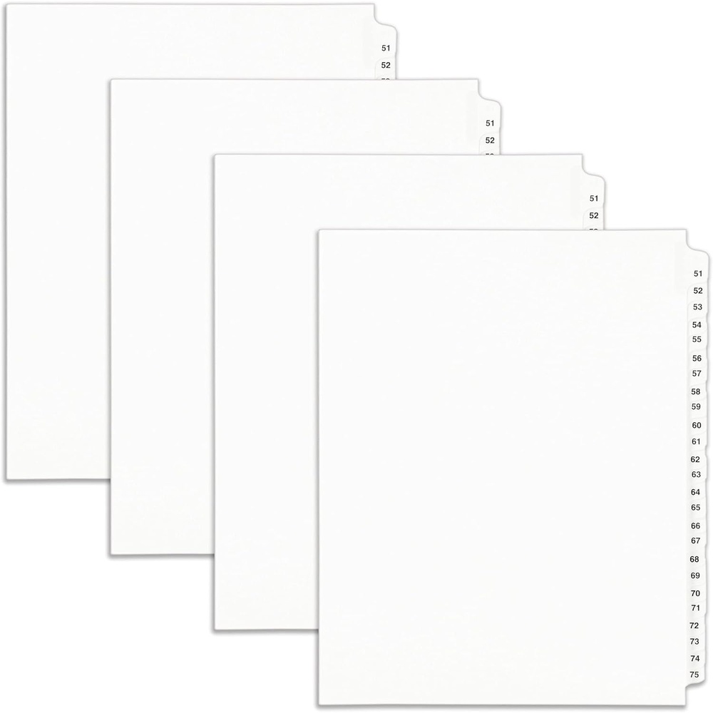image:imageAvery Legal Exhibit Binder Dividers Preprinted 5175 Side Tabs Unpunched Letter Size 1 Collated Set 4 Sets per Pack 013324 Sets