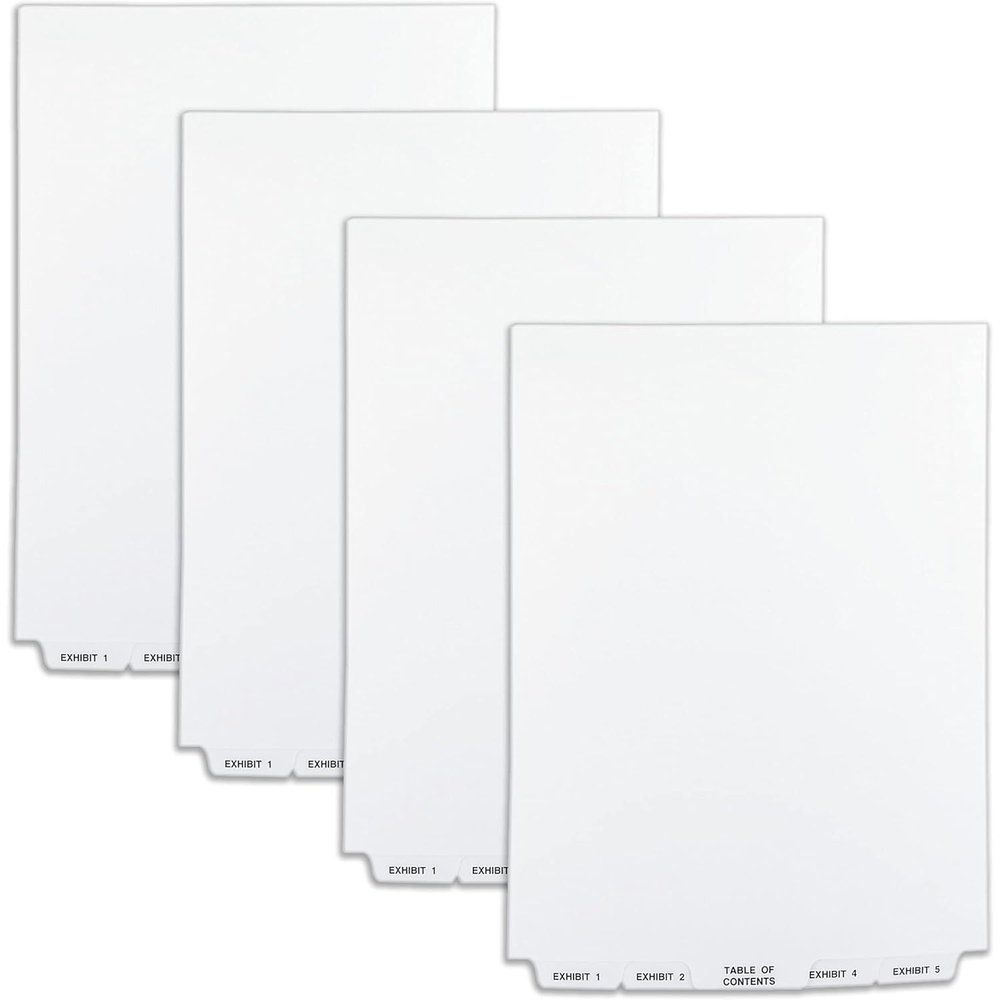 image:imageAvery Legal Exhibit Binder Dividers Preprinted EXHIBIT 125 and Table of Contents Bottom Tabs Unpunched Letter Size 1 Set Collated 4 Sets per Pack 113780