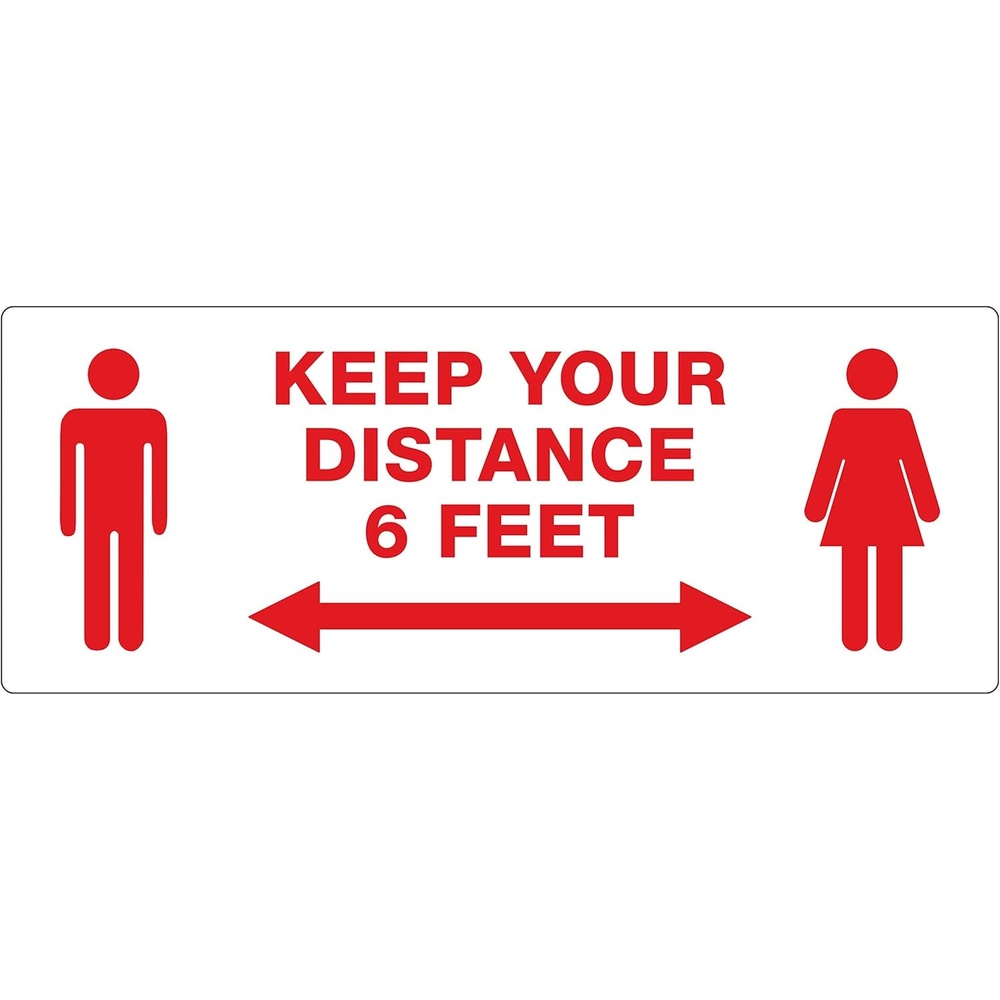 image:imageAvery Preprinted Wall Decals Keep Your Distance Safety Sign 314 x 838 Tear and Water Resistant 15 Removable Wall Signs 83079