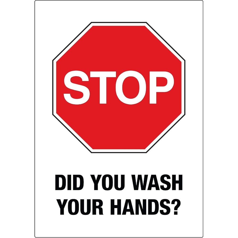 image:imageAvery Preprinted Wall Decals Prevent Germs from Spreading Safety Signs 7 x 10 Tear and Water Resistant 5 Removable Wall Signs 83174Stop Wash Your Hands