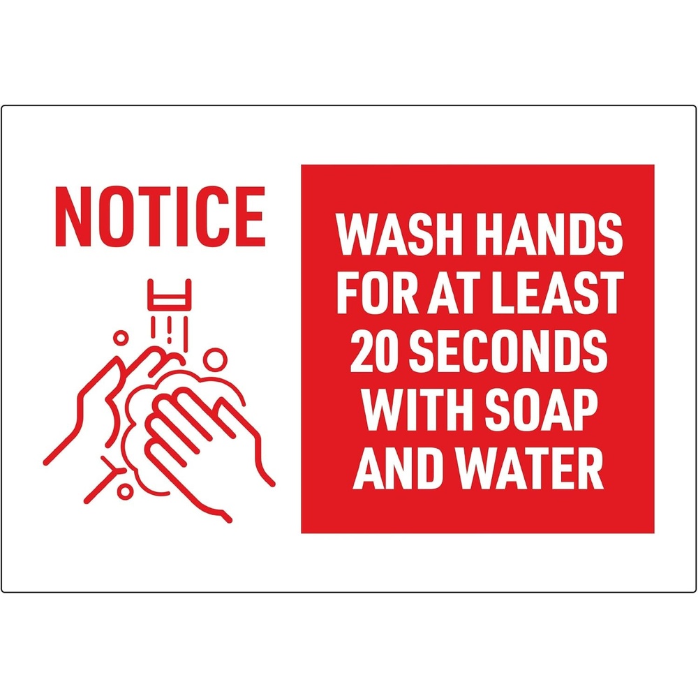 image:imageAvery Preprinted Wall Decals Prevent Germs from Spreading Safety Signs 7 x 10 Tear and Water Resistant 5 Removable Wall Signs 83174Wash Hands 20 Seconds
