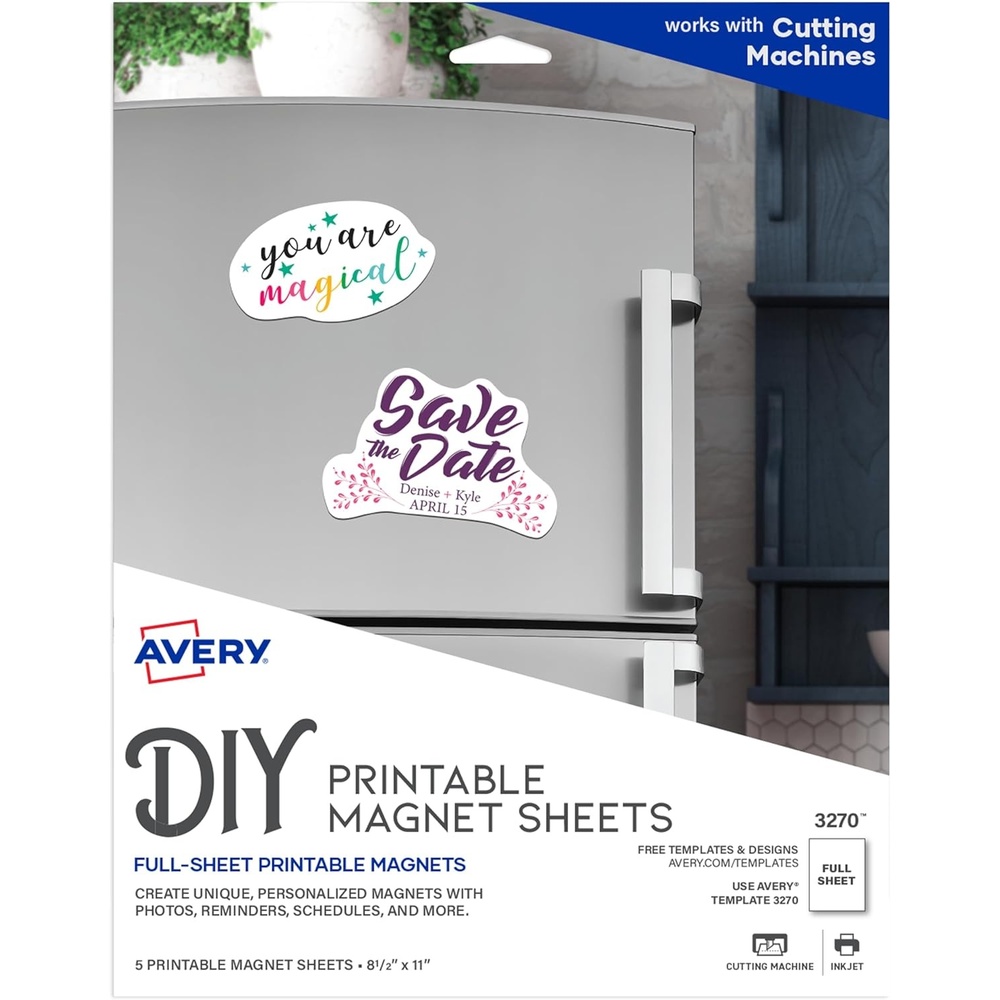image:imageAvery Printable Magnet Sheets 85 x 11 Inkjet Printer 2 Packs 10 White Magnetic Sheets Total 581460 sheets