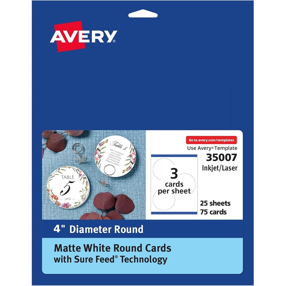 image:imageAvery Printable Postcards with Sure Feed Technology 4 x 6 White 100 Blank Postcards for Laser Printers 5389Matte White