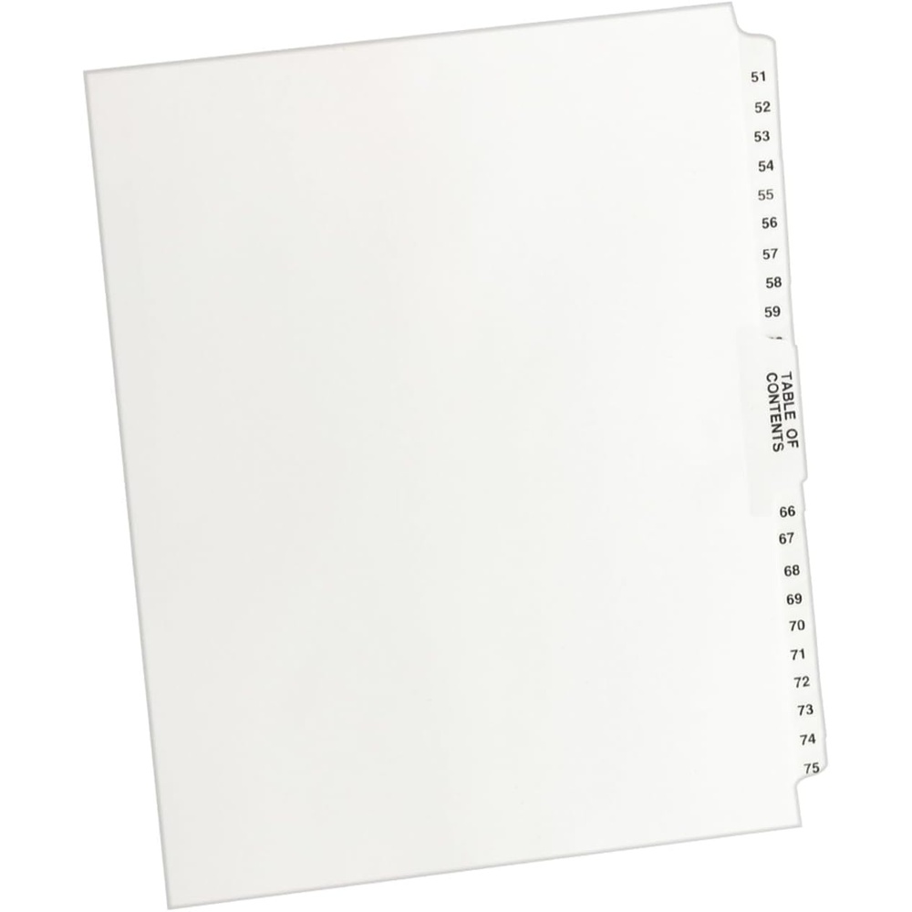 image:imageAvery Style Legal Exhibit Side Tab Dividers 26 tabs 5175 Letter Size White Unpunched one Set of 26 dividers 11396One Size Pack of 12