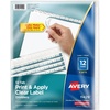 image:imageAvery 12Tab Binder Dividers Easy Print amp Apply Clear Label Strip Index Maker White Tabs 5 Sets 1142930 Sets