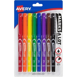 AVERY Dual Tip Markers – Fine Tip and Chisel Tip, Quick-Drying Water-Based, Black, Ideal for Planners and Journals, 3-Pack(Assorted)