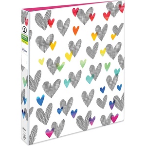 Avery + Amy Tangerine Designer Collection Binder, 1 Inch Round Rings, 175-Sheet Capacity, Hatchmark Hearts, 6 Binders (28320)(1″)