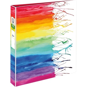 Avery + Amy Tangerine Designer Collection Binder, 1.5 Inch Round Rings, 275-Sheet Capacity, Watercolor Rainbow (28347)(0)