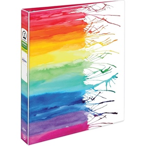 Avery + Amy Tangerine Designer Collection Binder, 1.5 Inch Round Rings, 275-Sheet Capacity, Watercolor Rainbow (28347)(1″)