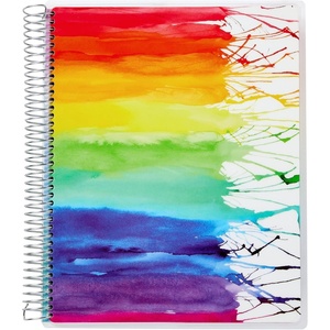 Avery + Amy Tangerine Designer Collection Planner, Undated 12-Month Planner with Stickers, 8.25″ x 9.75″, Rainbow Paint Design (29880)