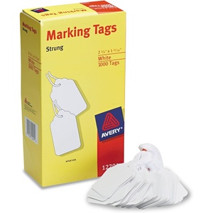 Avery 12201 Medium-Weight White Marking Tags, 2 3/4 x 1 11/16 (Box of 1000)