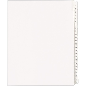 Avery 1-25 Legal Exhibit Dividers for 3 Ring Binders, 25-Tab Sets, Allstate Style, 1 Binder Divider Set (01701)(25 Tabs per Set)