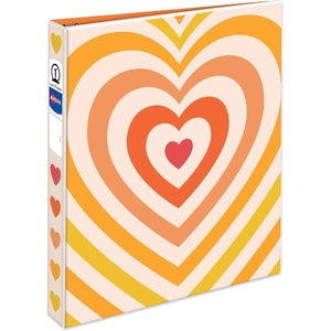 Avery 3 Ring Binder, 1 Inch Round Rings, Retro Collection, Radiant Heart (26804)(1″ (Pack of 6))