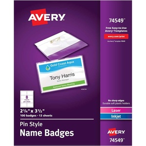 Avery 379595 ID Badge Holders Clear 24/Pack (74652)(100 badges & inserts)
