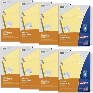 Avery 8-Tab Binder Dividers, Insertable Clear Big Tabs, 1 Set (11112)(8 Sets)