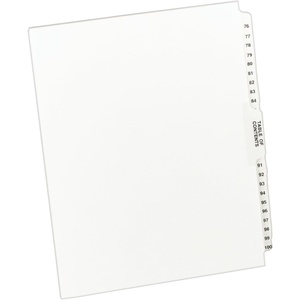 Avery Avery-Style Legal Side Tab Dividers, 26-Tab, 76-100, Letter Size, White, 25 per Set (11397)(One Size (Pack of 12))