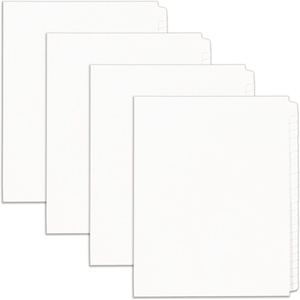 Avery Blank Tab Legal Exhibit Binder Dividers, White Unlaminated Tabs, Letter-Size, Standard Collated 25-Tab Set (11959)(4 Packs)