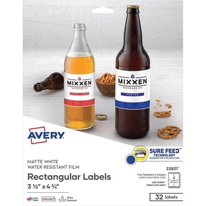 Avery Custom Print Labels, Rectangle, 3-1/2″x4-3/4″, 32/PK, White