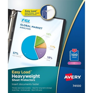 Avery Diamond Clear Heavyweight Sheet Protectors, Easy Load, 200 Document Protectors (74400)(100 Pack)