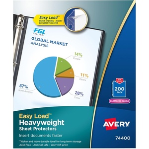 Avery Diamond Clear Heavyweight Sheet Protectors, Easy Load, 200 Document Protectors (74400)(200 Pack)