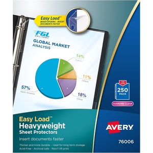 Avery Diamond Clear Heavyweight Sheet Protectors, Easy Load, 200 Document Protectors (74400)(250 Pack)